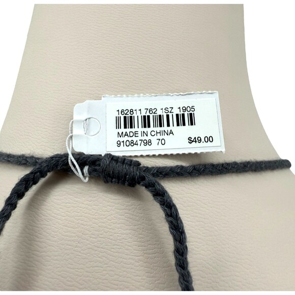 J. Jill Shell Necklace Abalone Sculpted Pendant Tassel Braided Adjustable 30" - Picture 9 of 9